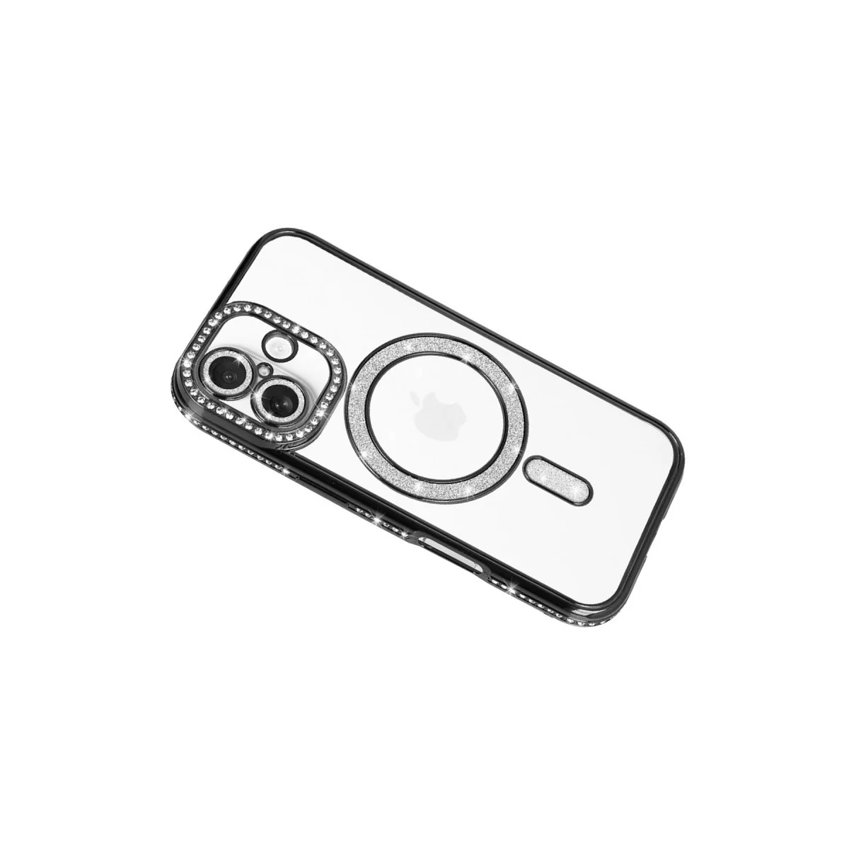 iPhone 17 Joke Simli Magneticsafe Kılıf - Siyah TPU Kristal Arka Mat Kenar