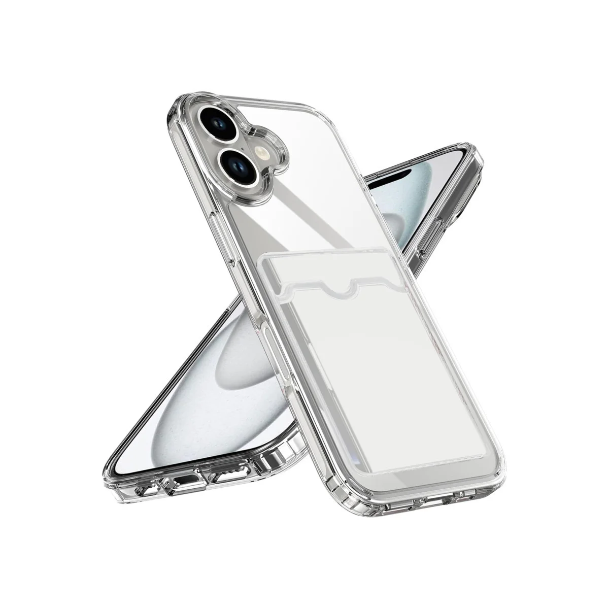iPhone 17 Kart Şeffaf Silikon Kılıf - Şeffaf, Pratik ve Kapsamlı Koruma