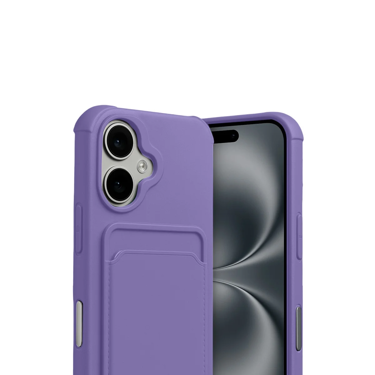 iPhone 17 Kelvin Kartvizitli Silikon Kılıf - Lila
