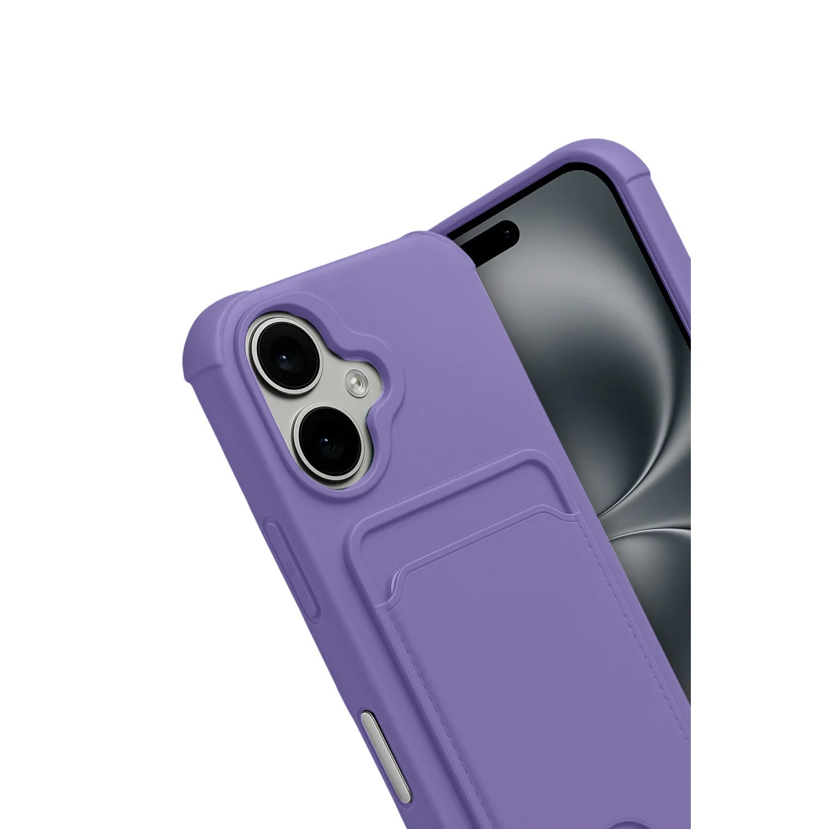 iPhone 17 Kelvin Kartvizitli Silikon Kılıf - Lila