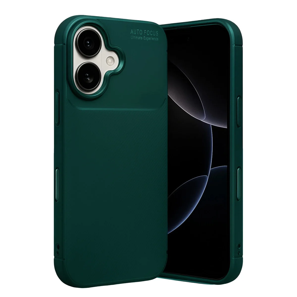 iPhone 17 Koyu Yeşil Karbon Kapak - Auto Focus Desteği ile Max Koruma ve Dayanıklılık