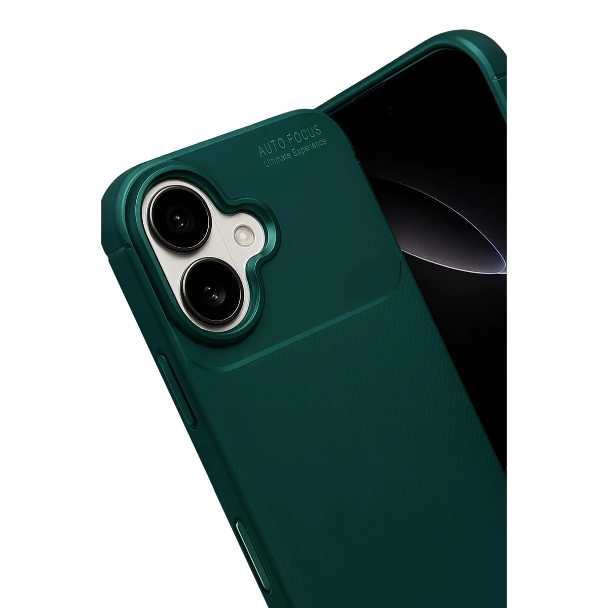 iPhone 17 Koyu Yeşil Karbon Kapak - Auto Focus Desteği ile Max Koruma ve Dayanıklılık