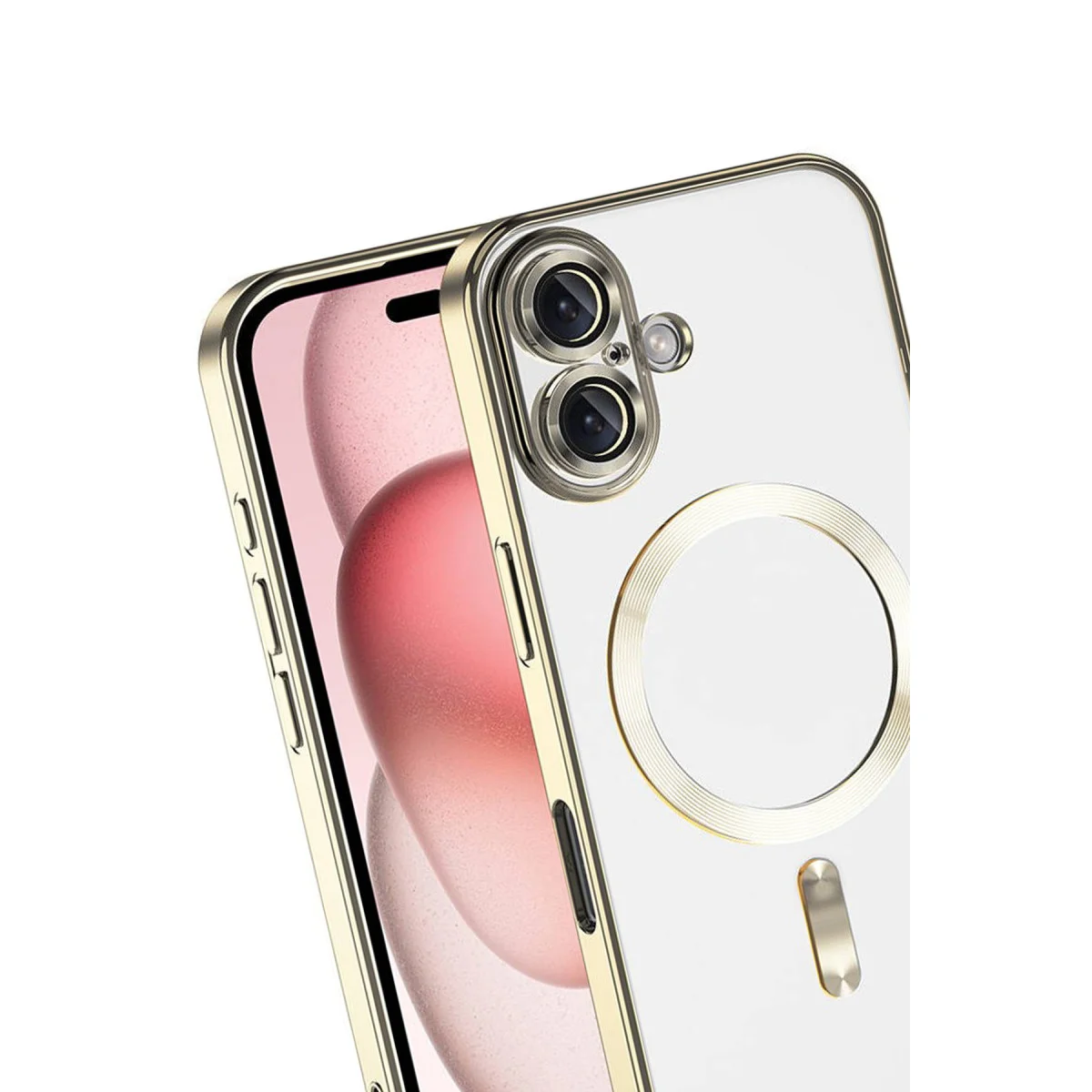 iPhone 17 Kross Magneticsafe Kapak - Gold, Şeffaf ve MagSafe Uyumlu
