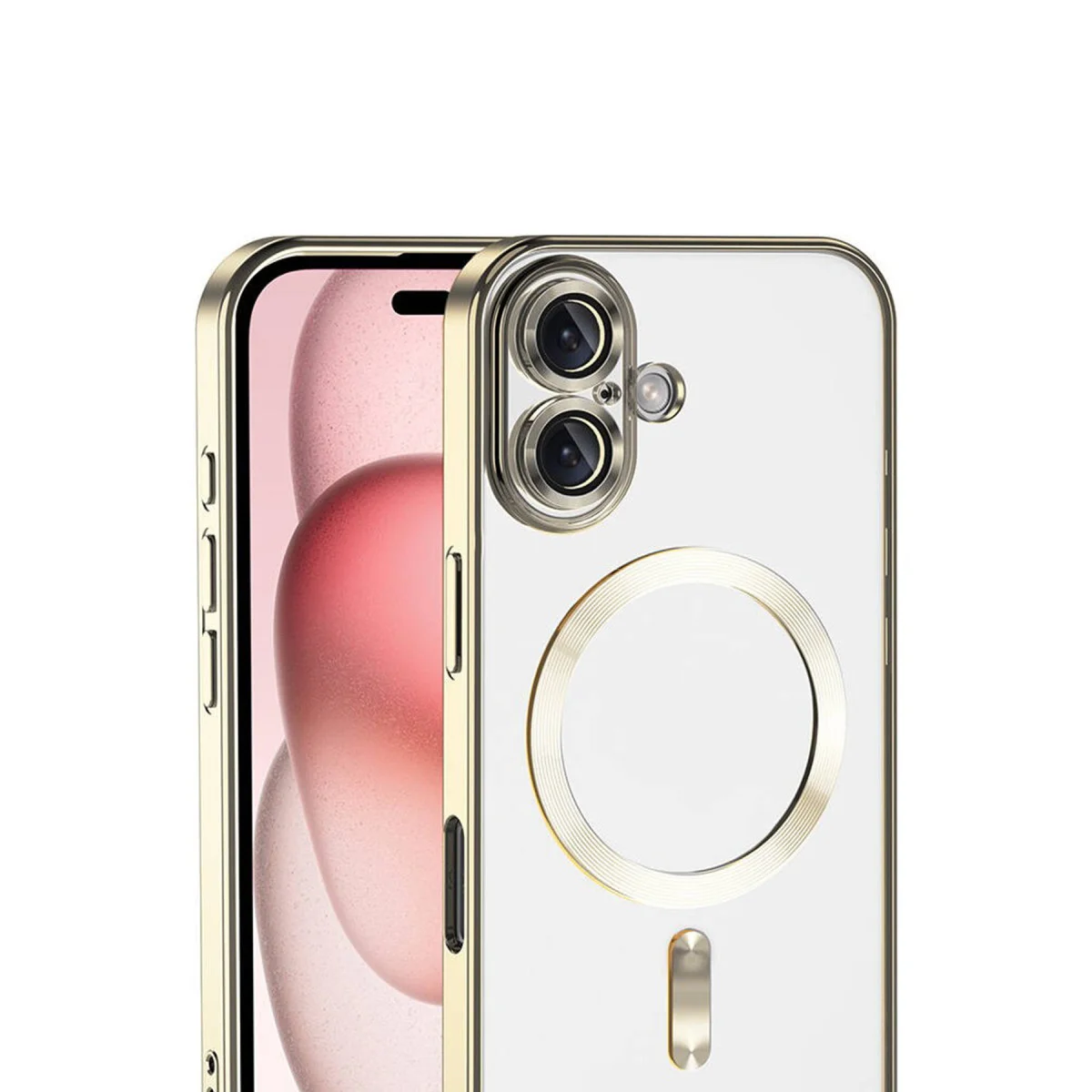 iPhone 17 Kross Magneticsafe Kapak - Gold, Şeffaf ve MagSafe Uyumlu