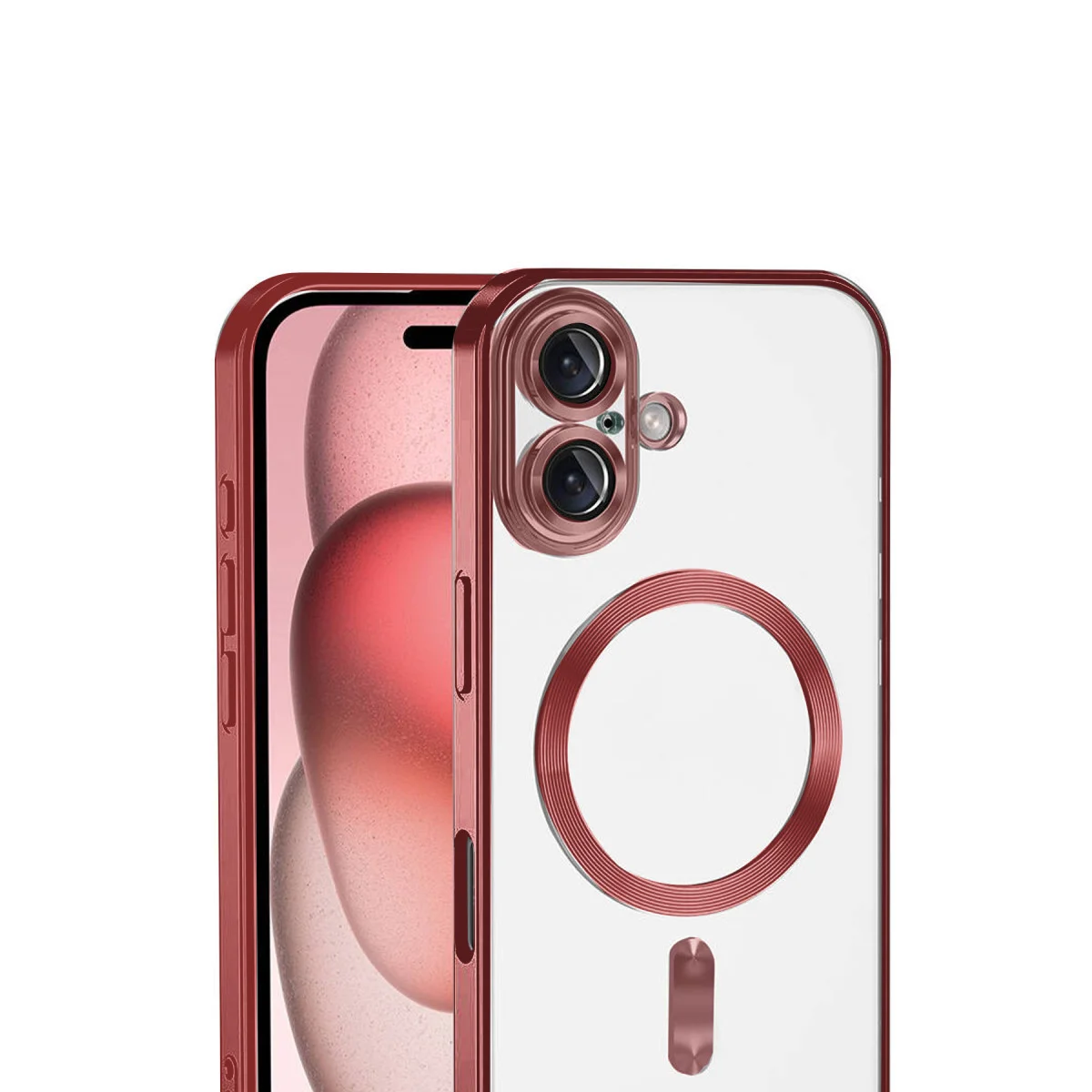 iPhone 17 Kross Magneticsafe Kapak Kırmızı - Ultra Şeffaf ve MagSafe Uyumlu