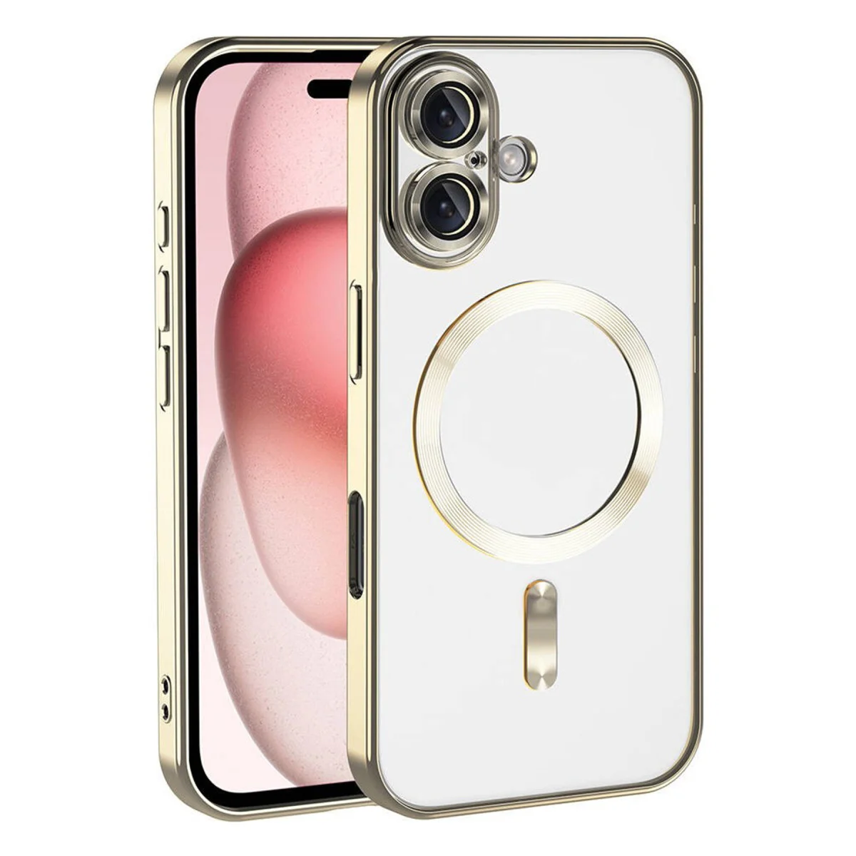 iPhone 17 Kross Magneticsafe Kapak - Gold, Şeffaf ve MagSafe Uyumlu