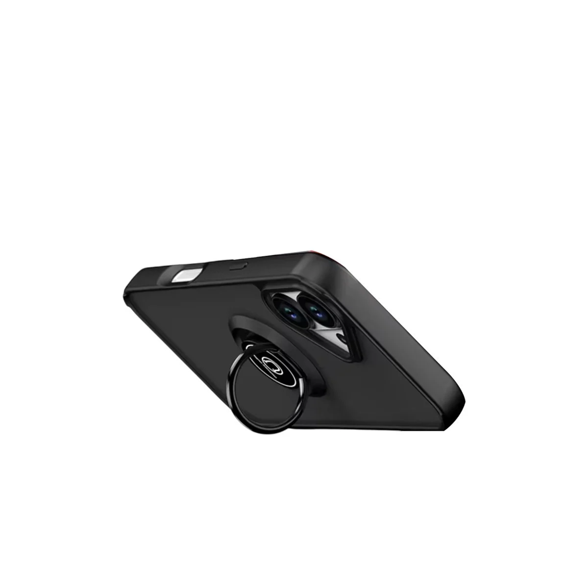 iPhone 17 Montreal Yüzüklü Silikon Kapak - Siyah