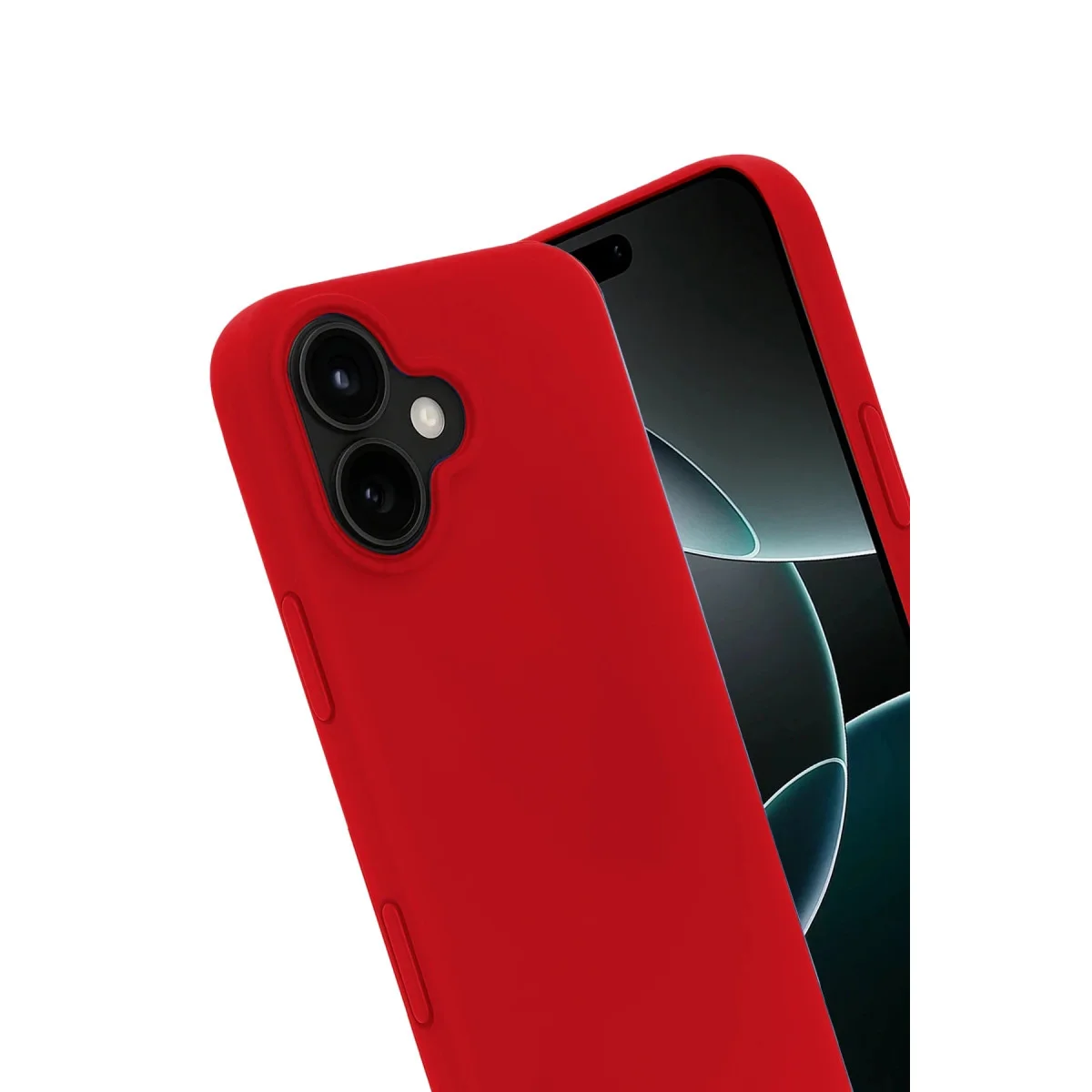 iPhone 17 Nano İçi Kadife Silikon Kılıf - Kırmızı ve Ultra Şık