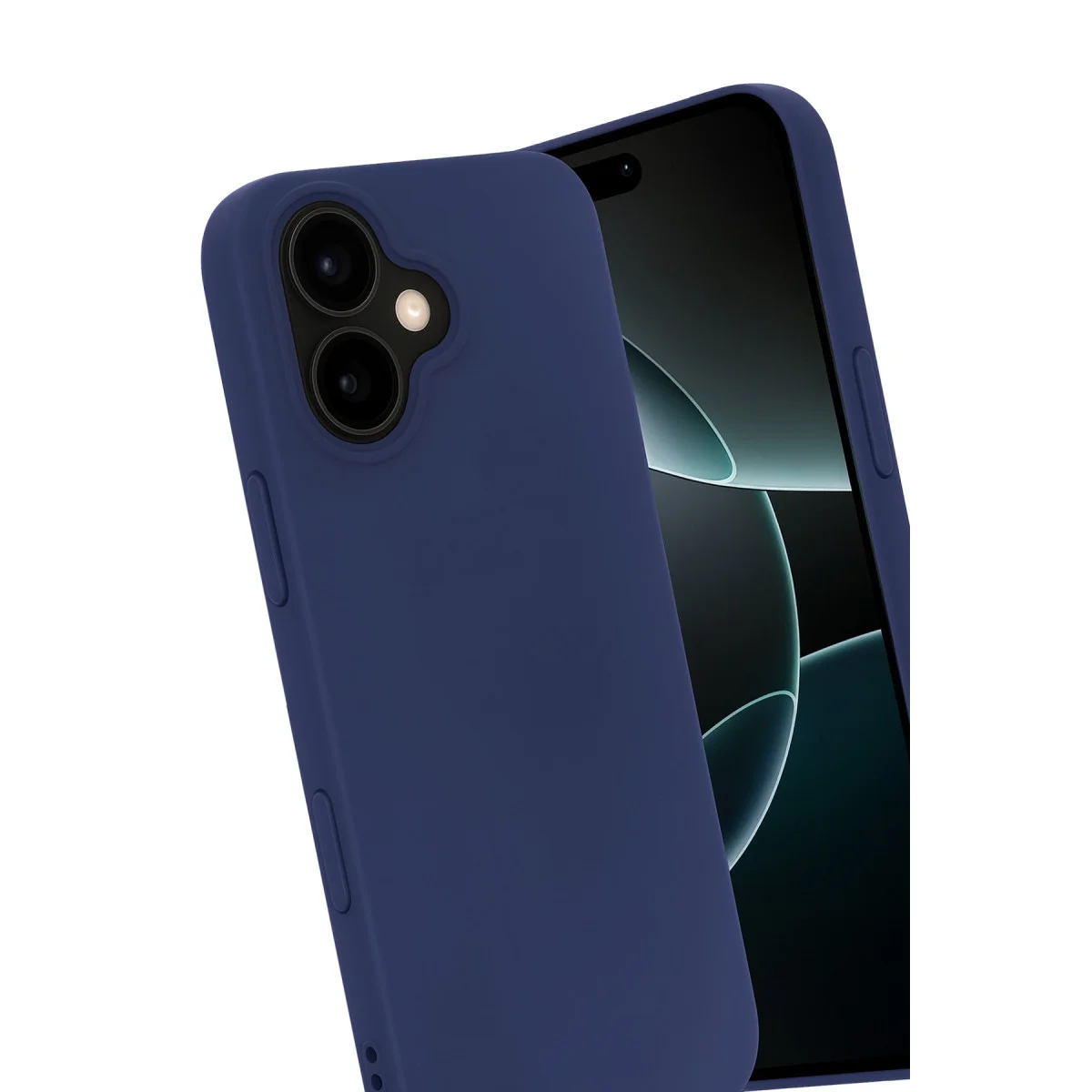 iPhone 17 Nano İçi Kadife Silikon Kılıf - Lacivert