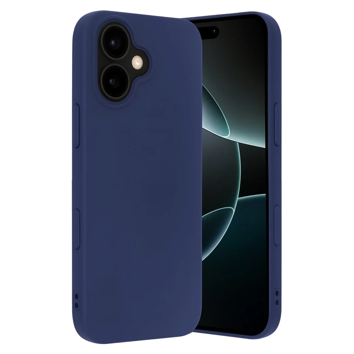 iPhone 17 Nano İçi Kadife Silikon Kılıf - Lacivert