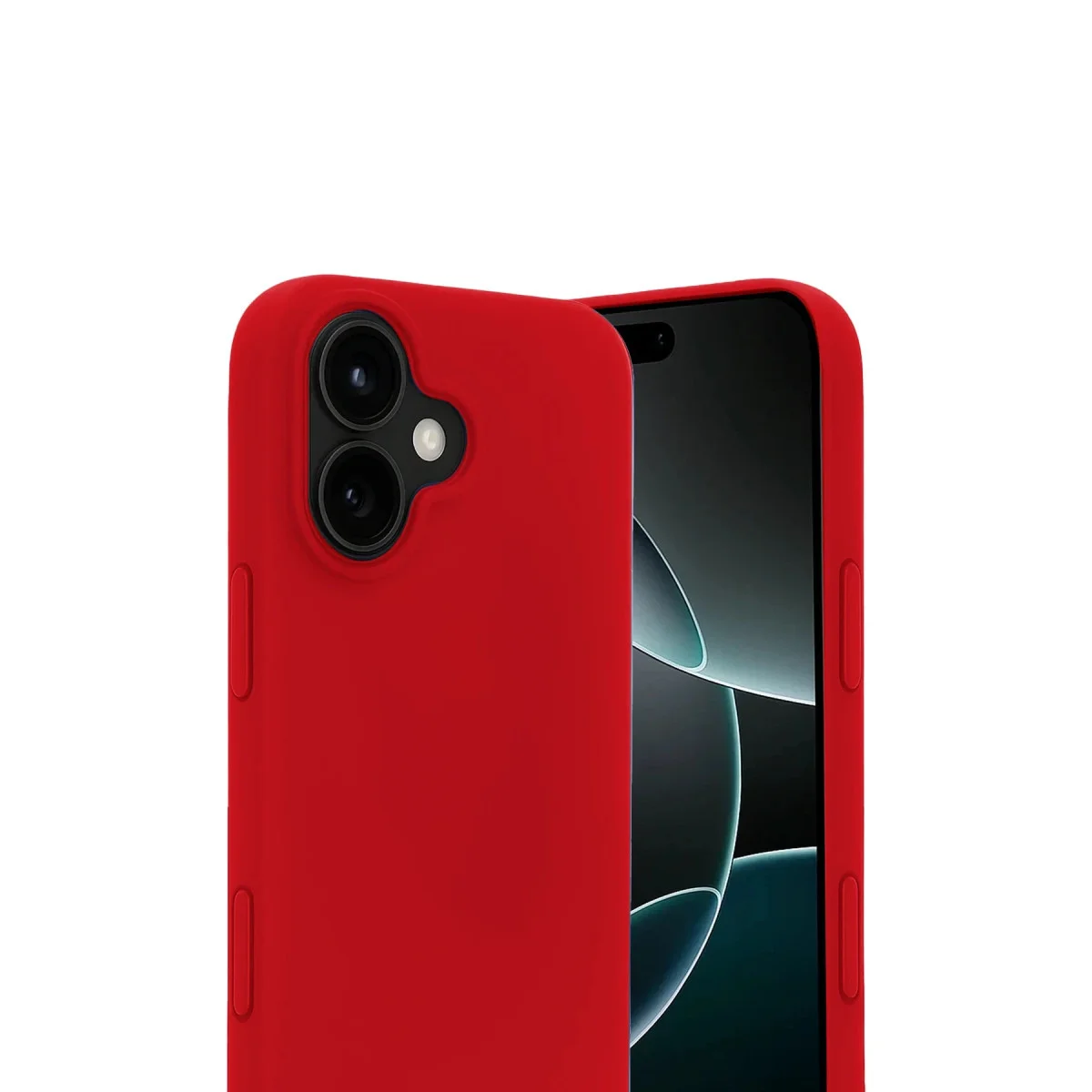 iPhone 17 Nano İçi Kadife Silikon Kılıf - Kırmızı ve Ultra Şık