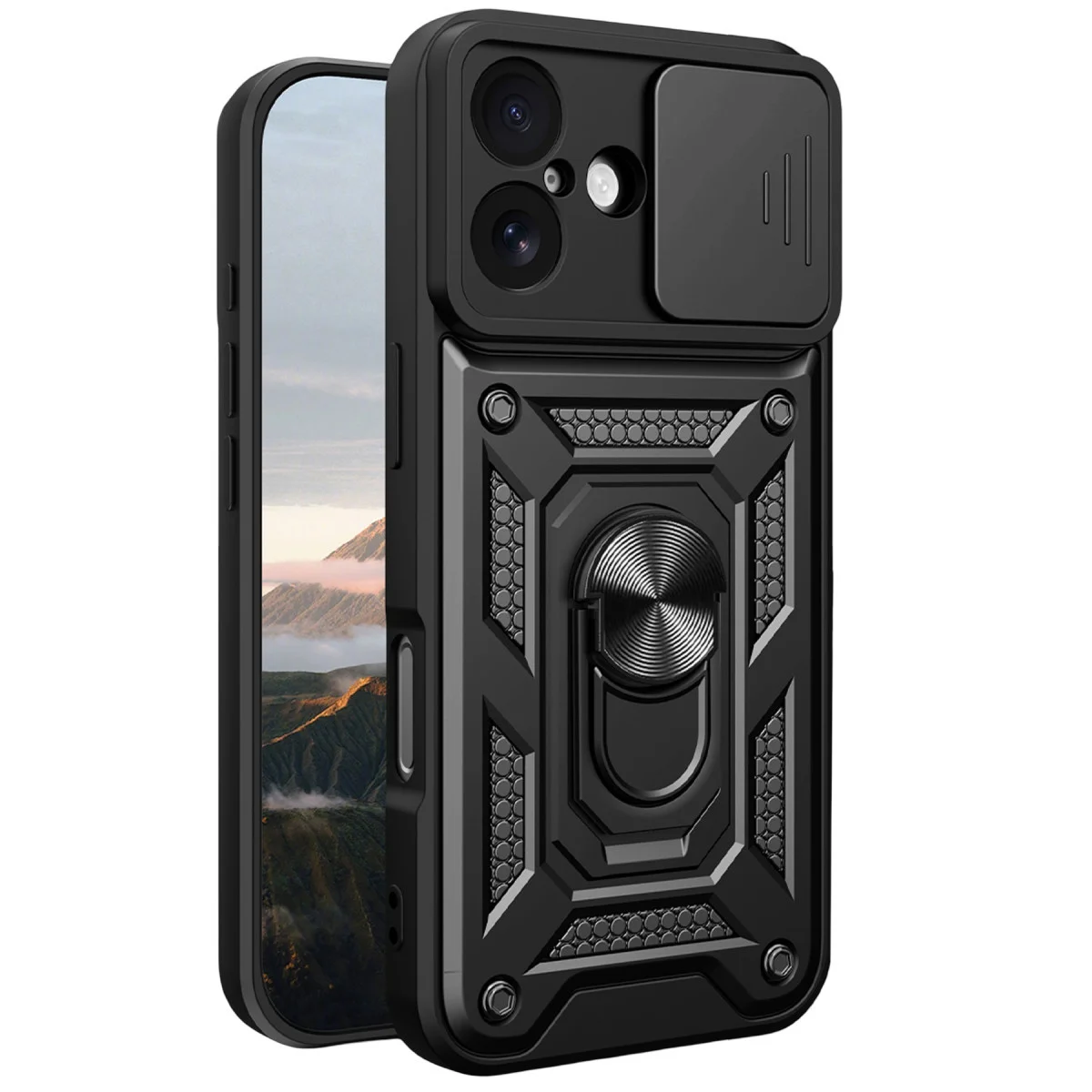 iPhone 17 Pars Lens Yüzüklü Silikon Kılıf - Kamera ve Darbe Korumalı Siyah Kılıf