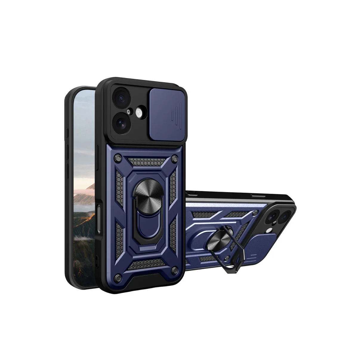 iPhone 17 Premium Silikon Kılıf - Lens Korumalı, Standlı ve Darbe Dayanıklı