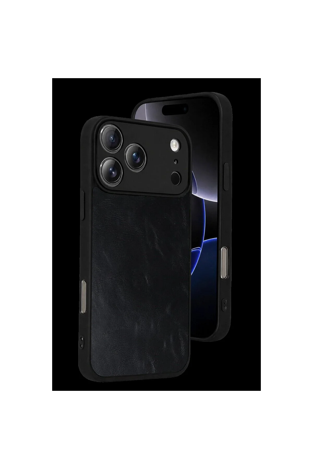 Apple İphone 17 Pro Aras Deri Kapak - Siyah