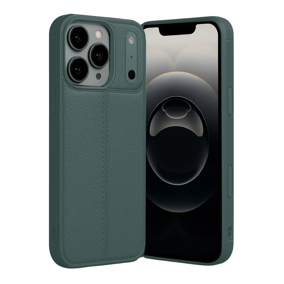 iPhone 17 Pro Auto Focus Kapak - Koyu Yeşil Premium Kılıf (Düşme Korumalı)
