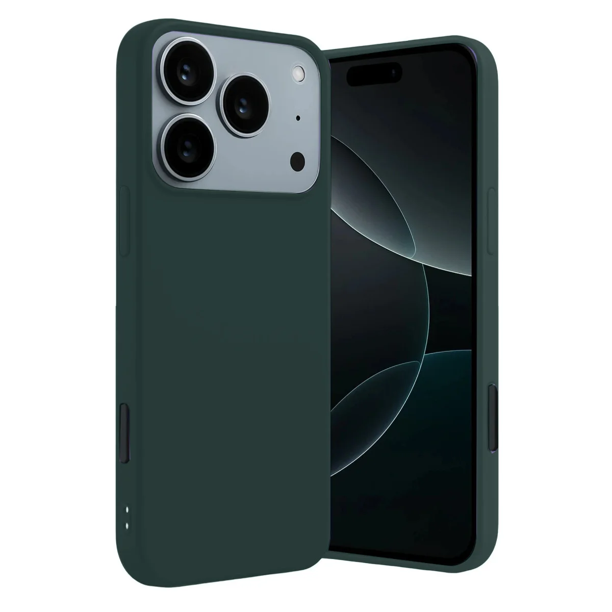 iPhone 17 Pro First Serisi Silikon Kılıf - Koyu Yeşil ve Ultra Şık Koruma