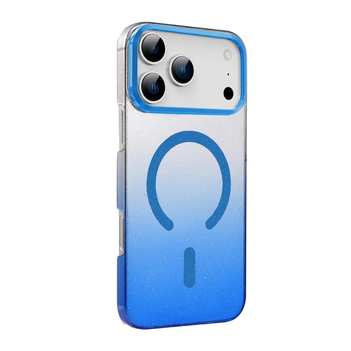 iPhone 17 Pro Glossy Magsafe Kapak - Mavi (Lüks Işıltılı Tasarım ve Ekstra Güvenlik)