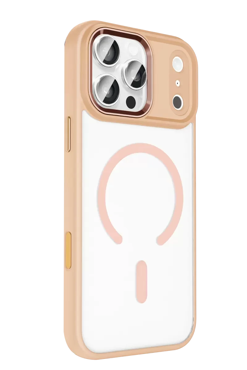 iPhone 17 Pro ile Uyumlu Magsafe Kılıf - Pembe, 360° Askeri Sınıf Koruma