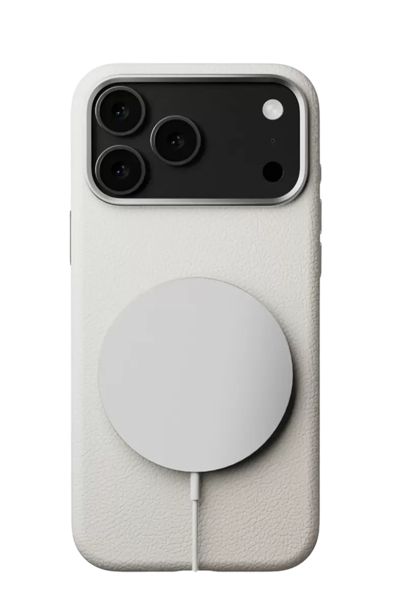 iPhone 17 Pro ile Uyumlu Wonder Deri Magsafe Kapak - Beyaz İnce Şık Kılıf