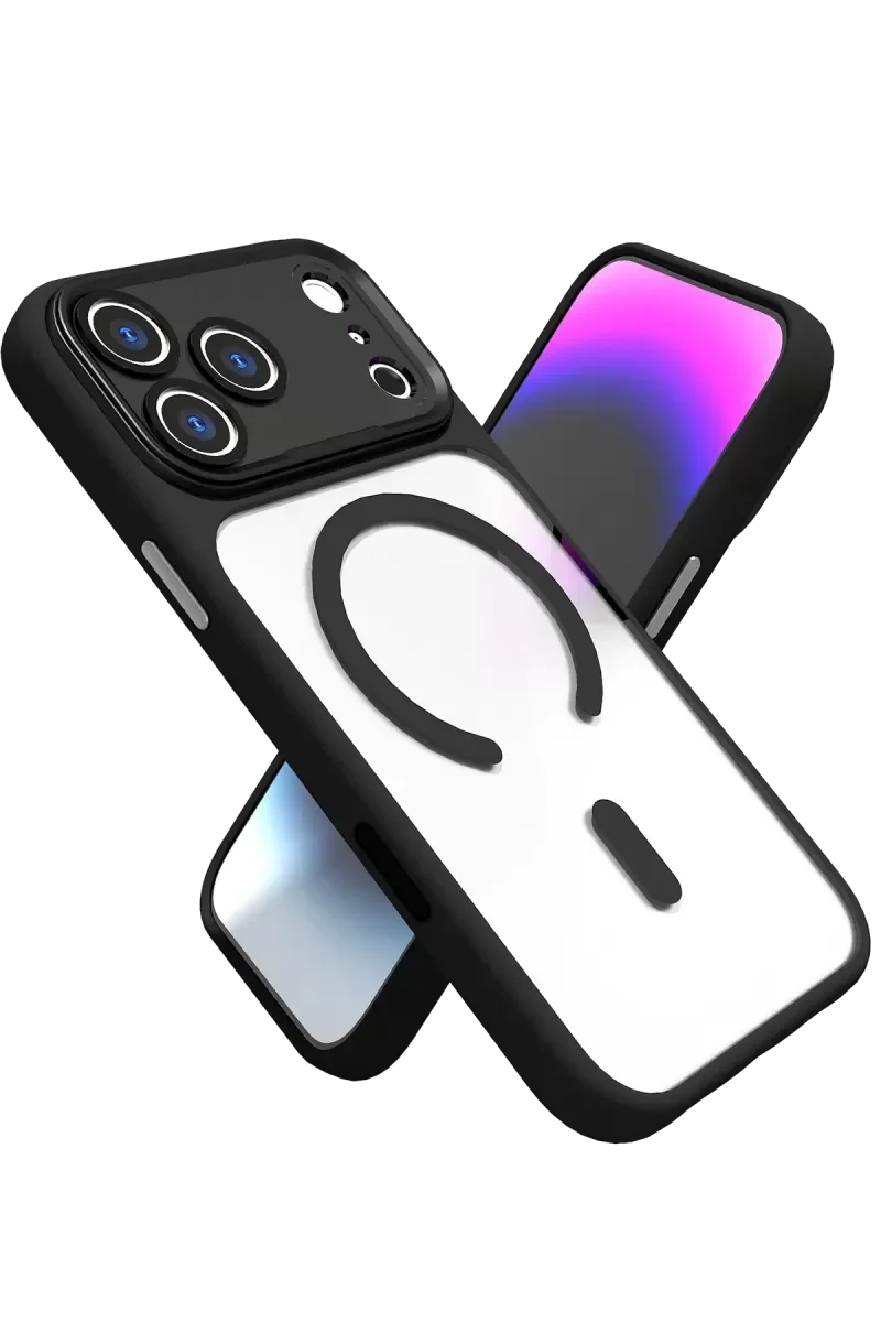 iPhone 17 Pro ile Uyumlu Hazar MagSafe Kılıf - Siyah, Kamera Çerçevesi Koruma