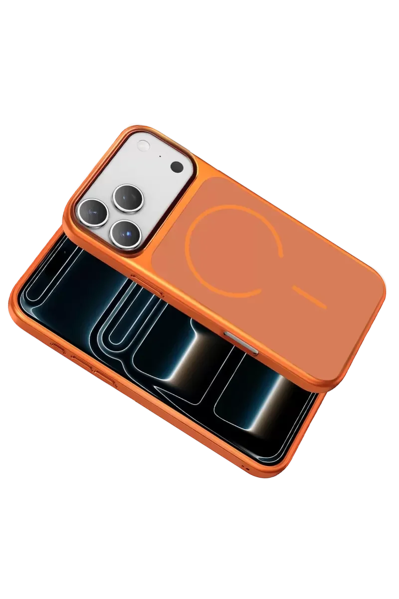 iPhone 17 Pro ile Uyumlu Rush MagSafe Kılıf - Turuncu, Darbe Korumalı