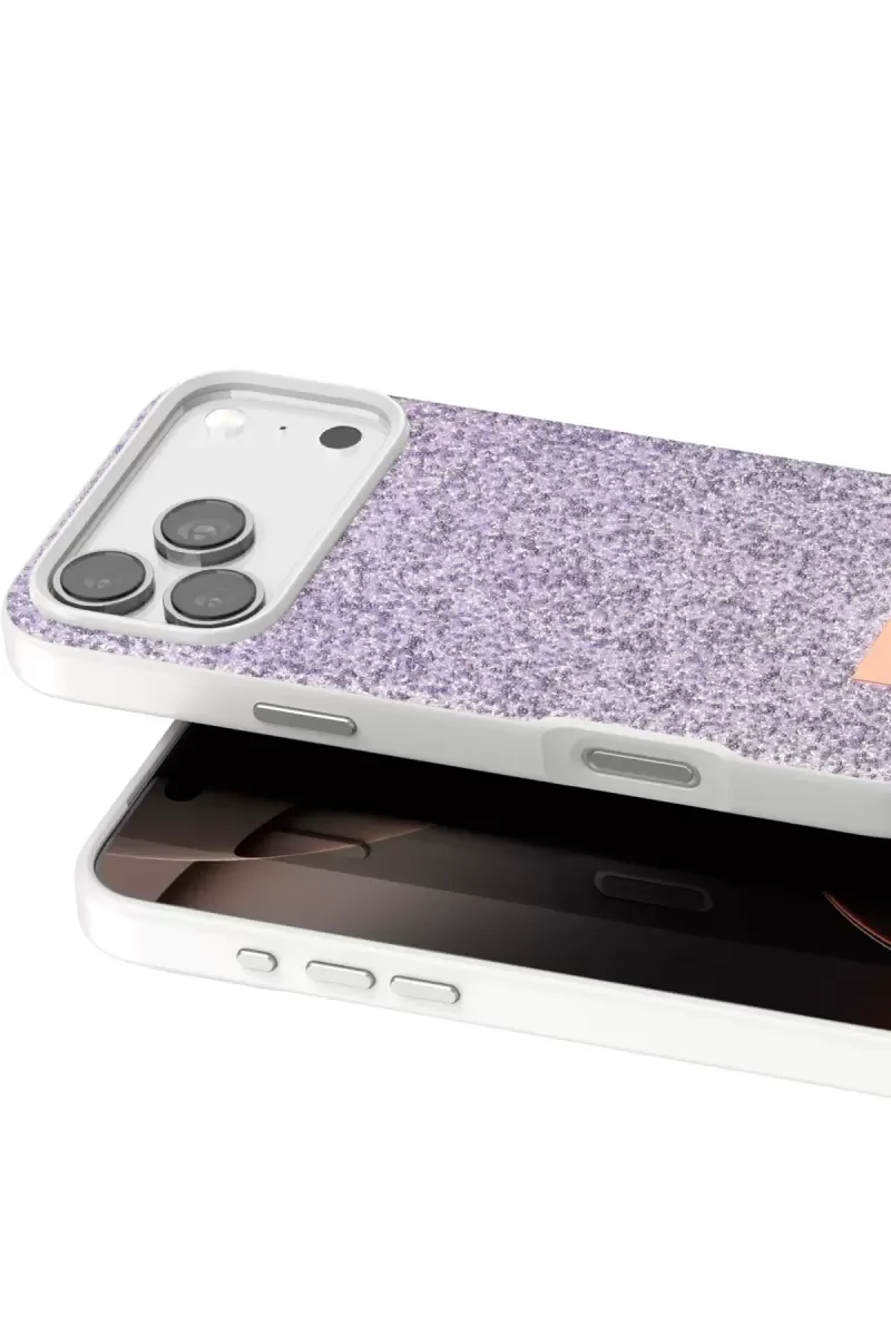 iPhone 17 Pro ile Uyumlu Bright Simli Kapak - Lila