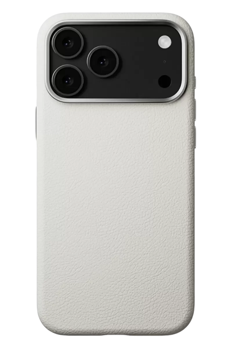 iPhone 17 Pro ile Uyumlu Wonder Deri Magsafe Kapak - Beyaz İnce Şık Kılıf