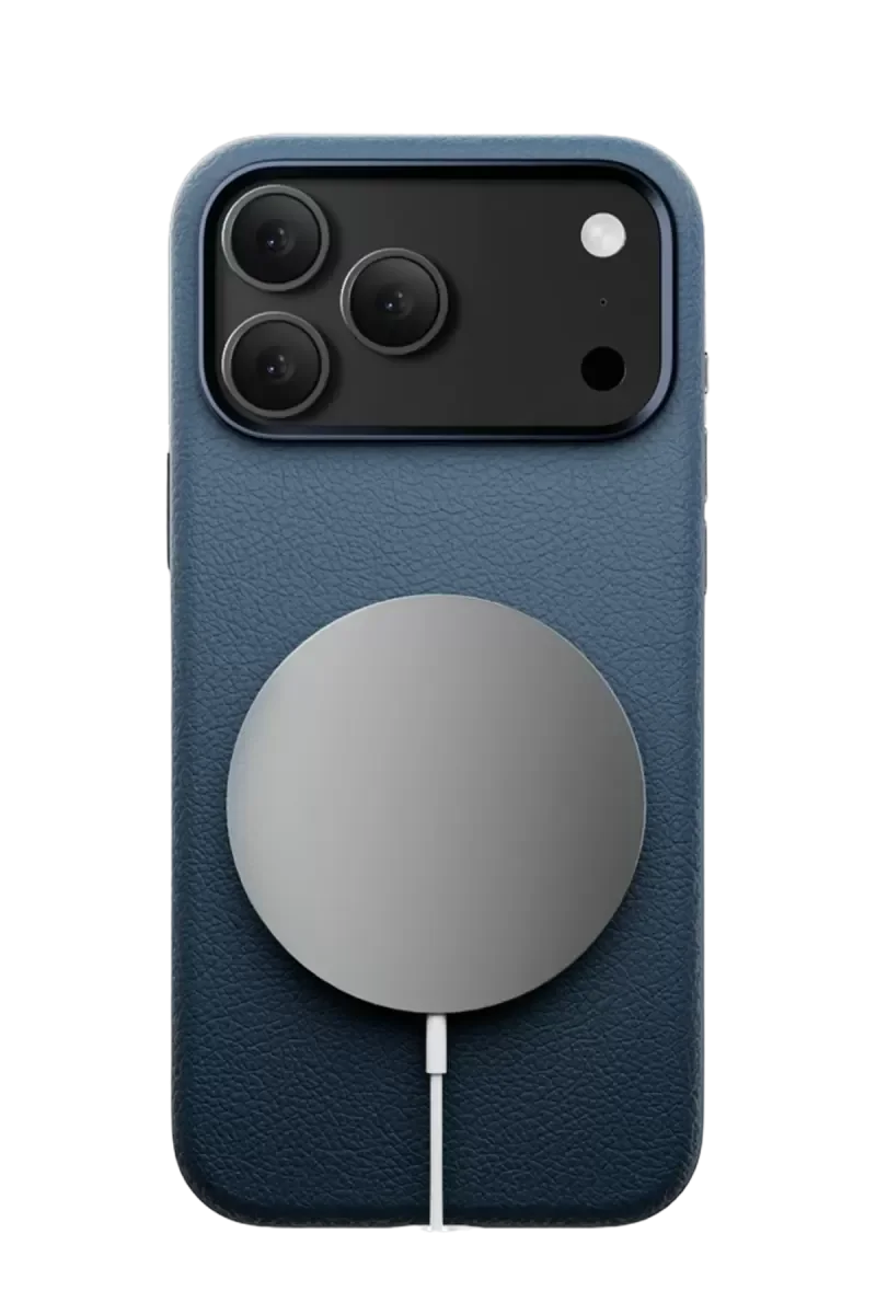 iPhone 17 Pro ile Uyumlu Wonder Deri Magsafe Kılıf - Lacivert