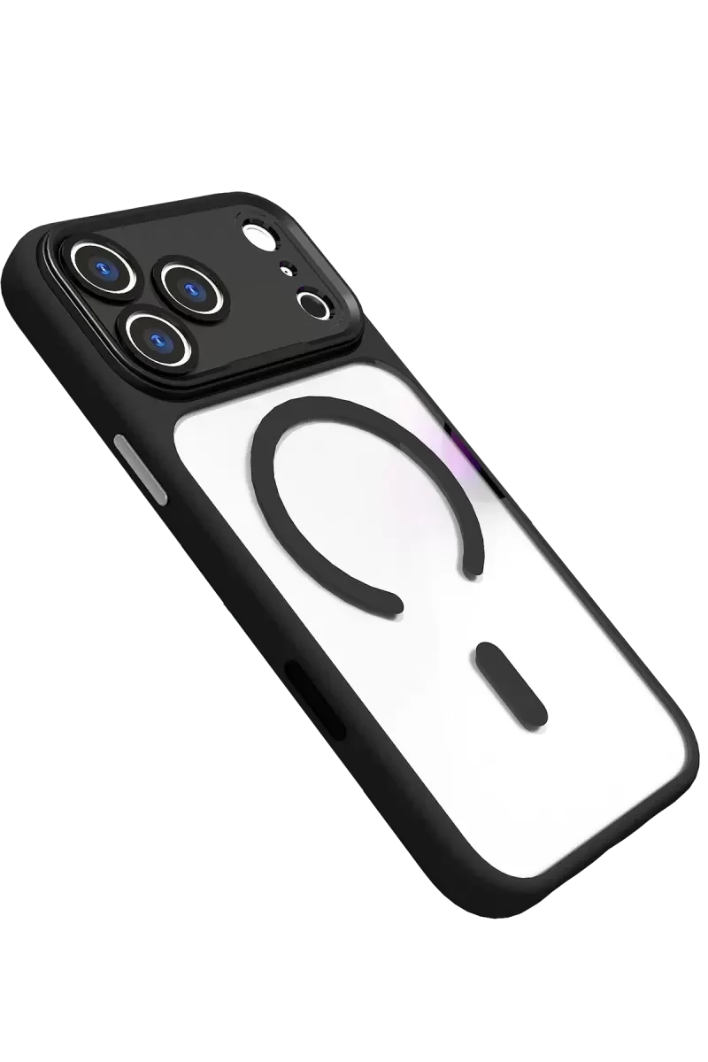 iPhone 17 Pro ile Uyumlu Hazar MagSafe Kılıf - Siyah, Kamera Çerçevesi Koruma