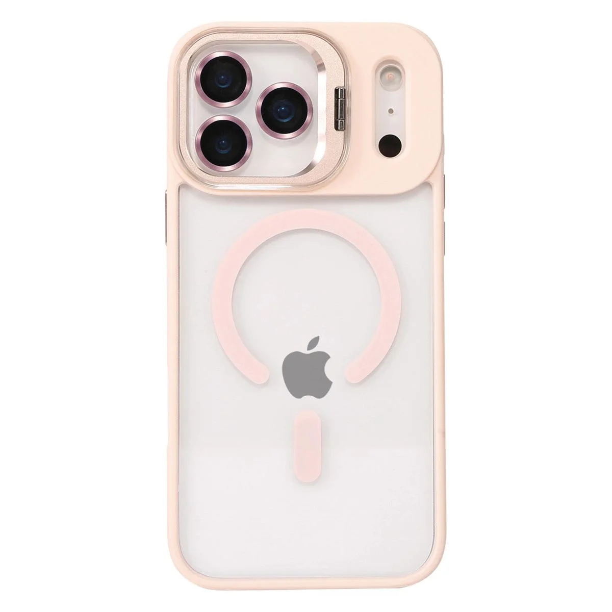 iPhone 17 Pro ile Uyumlu Remim Lensli Magsafe Standlı Kılıf - Pembe Şeffaf iPhone 17 Pro ile Uyumlu Remim Lensli Magsafe Standlı Kılıf - Pembe Şeffaf