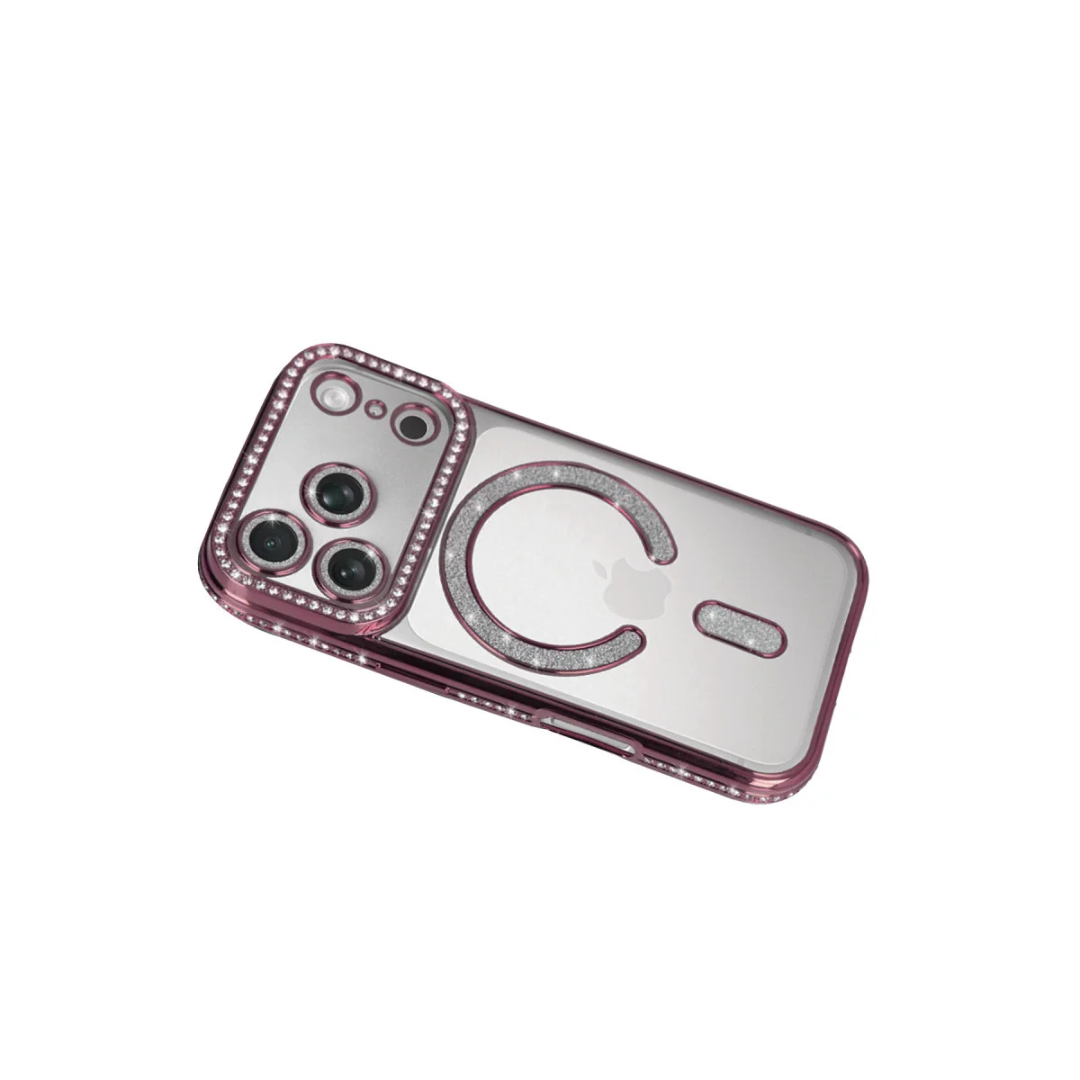 iPhone 17 Pro Joke Simli Pembe Kılıf - Parlak Elmas Tasarım TPU Magneticsafe