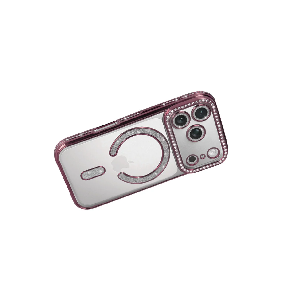 iPhone 17 Pro Joke Simli Pembe Kılıf - Parlak Elmas Tasarım TPU Magneticsafe