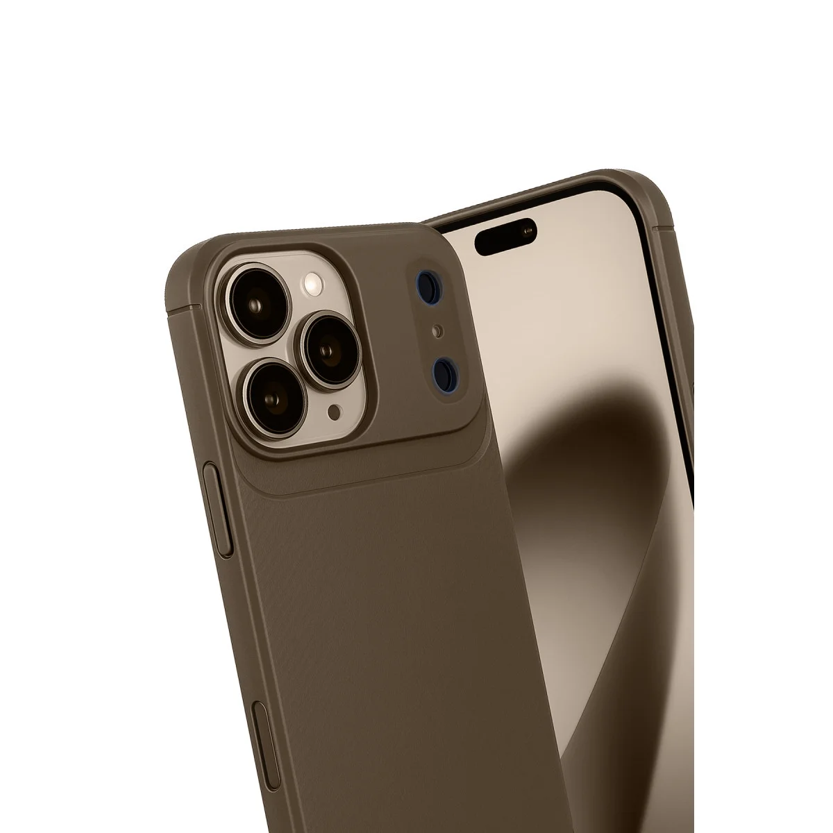 iPhone 17 Pro Karbon Fiber Kapak - Kahverengi, Maksimum Darbe Koruma ve Şık Tasarım