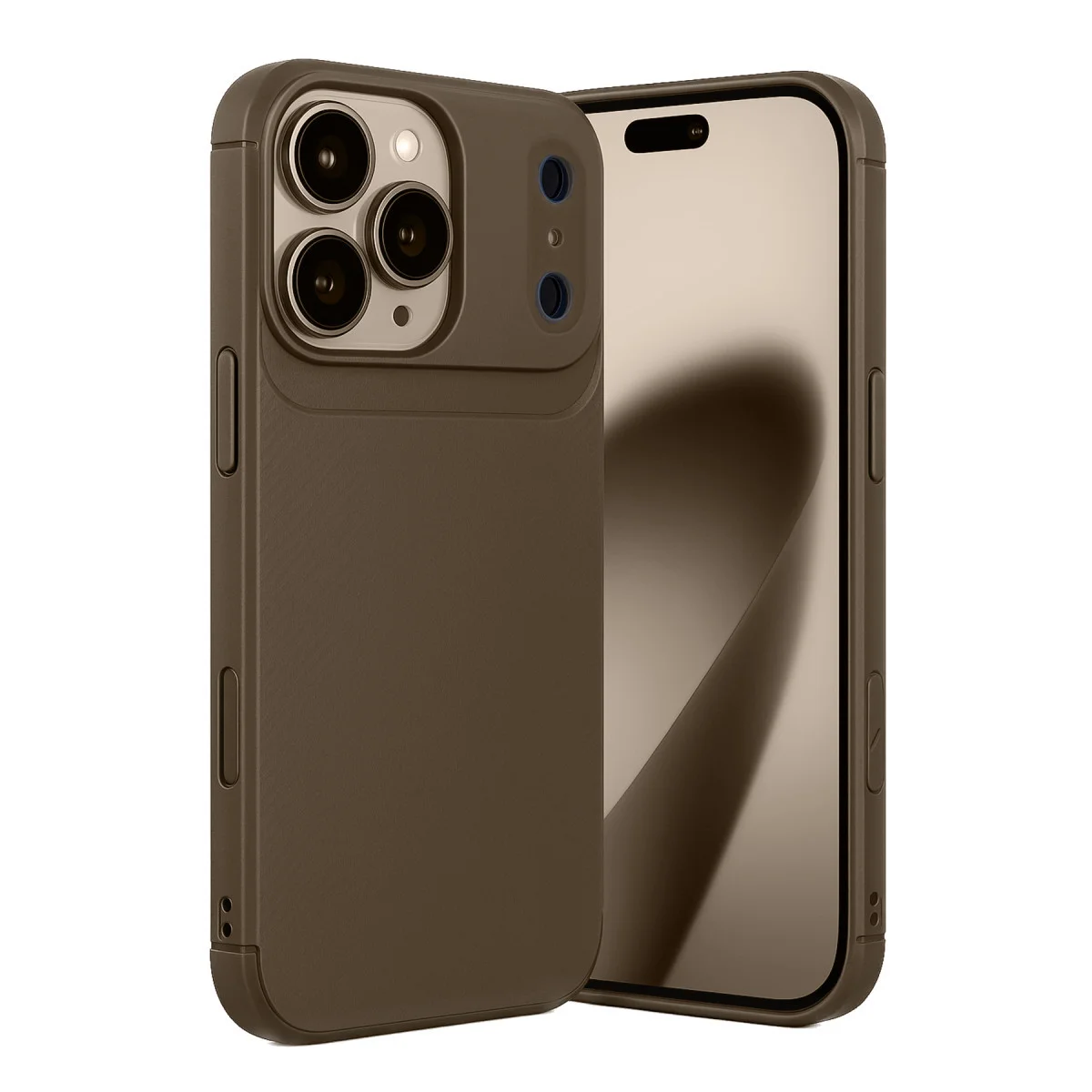 iPhone 17 Pro Karbon Fiber Kapak - Kahverengi, Maksimum Darbe Koruma ve Şık Tasarım