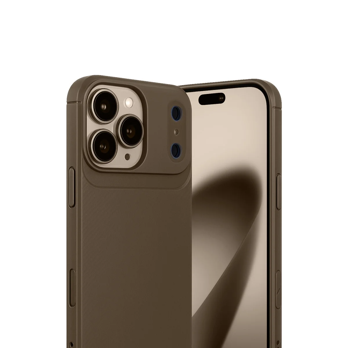 iPhone 17 Pro Karbon Fiber Kapak - Kahverengi, Maksimum Darbe Koruma ve Şık Tasarım