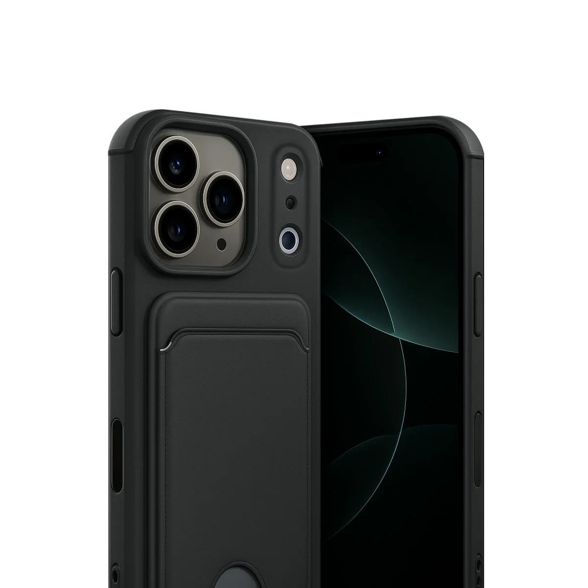 iPhone 17 Pro Kelvin Kartvizitli Silikon Kılıf - Siyah