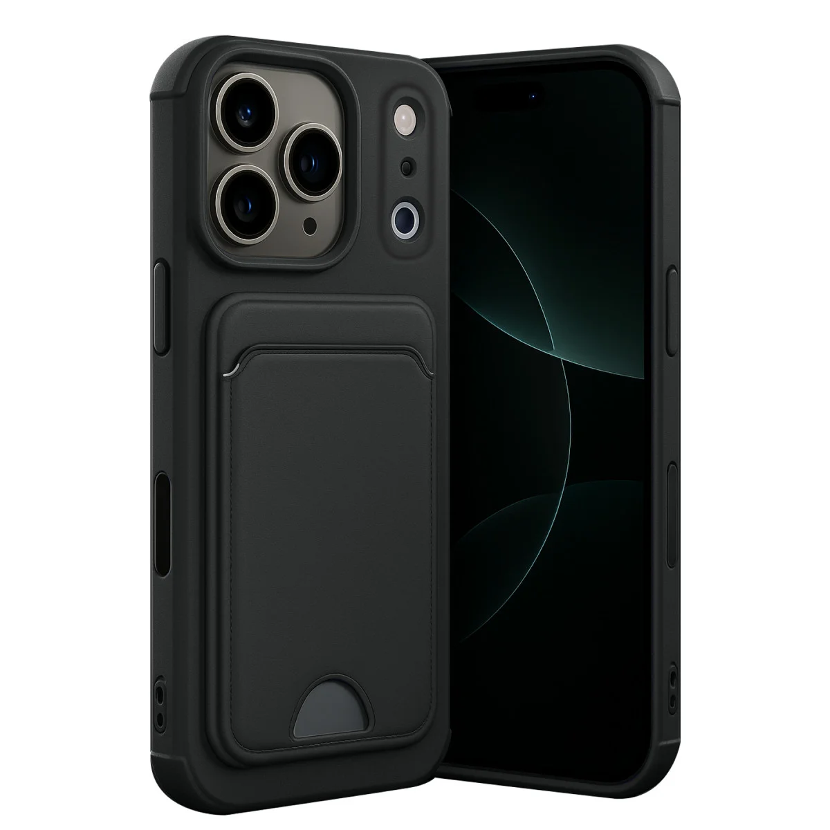 iPhone 17 Pro Kelvin Kartvizitli Silikon Kılıf - Siyah