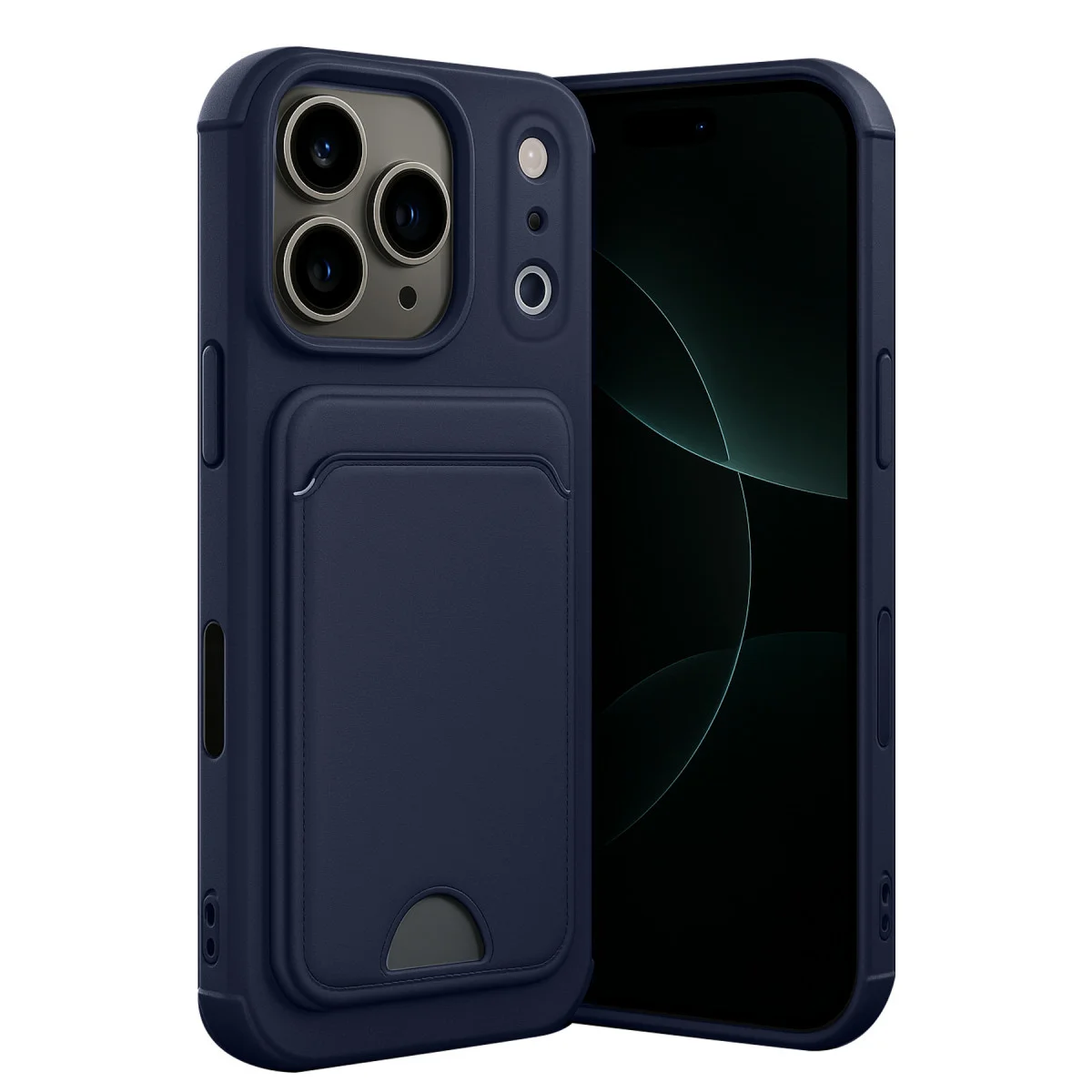 iPhone 17 Pro Kelvin Kartvizitli Silikon Kılıf - Lacivert