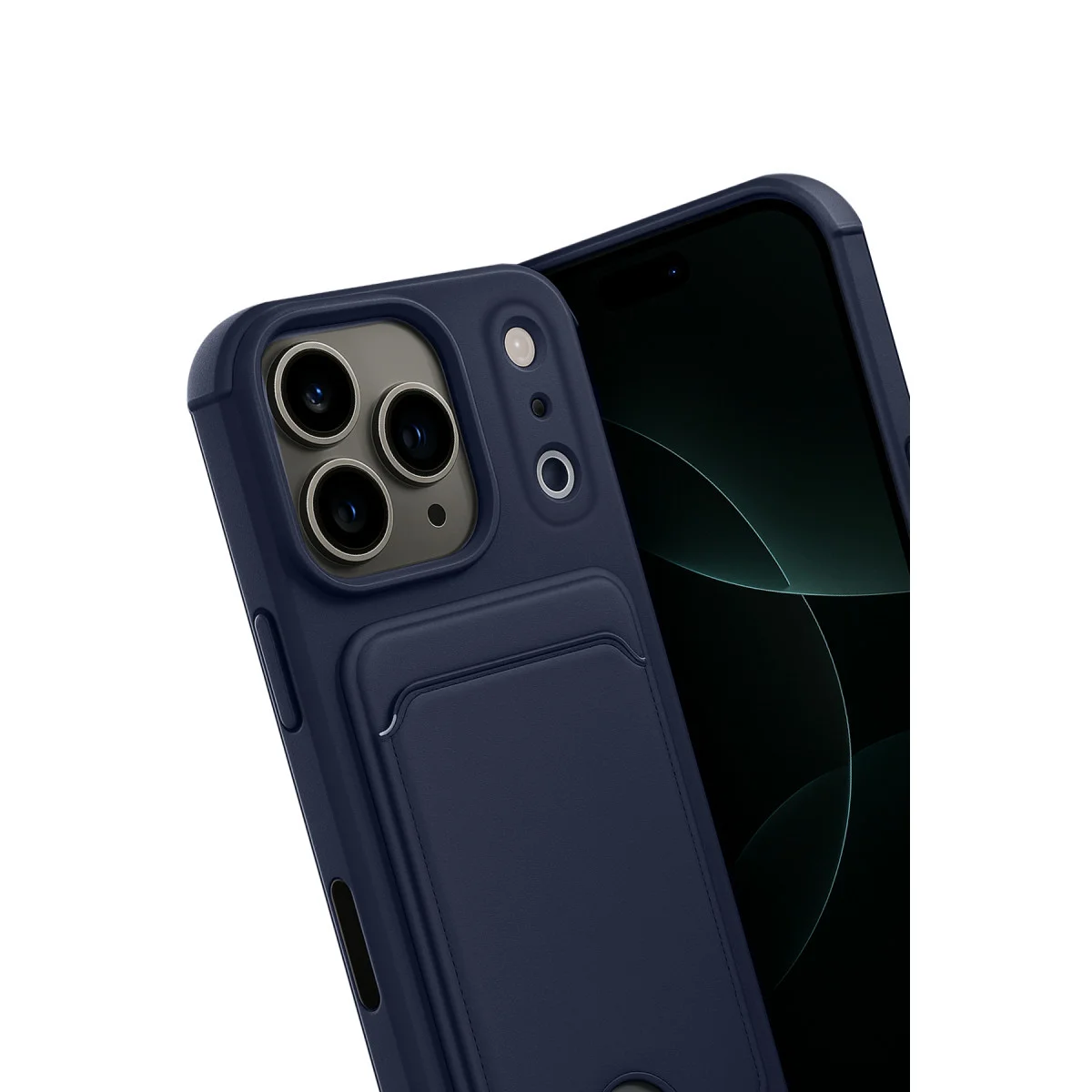 iPhone 17 Pro Kelvin Kartvizitli Silikon Kılıf - Lacivert
