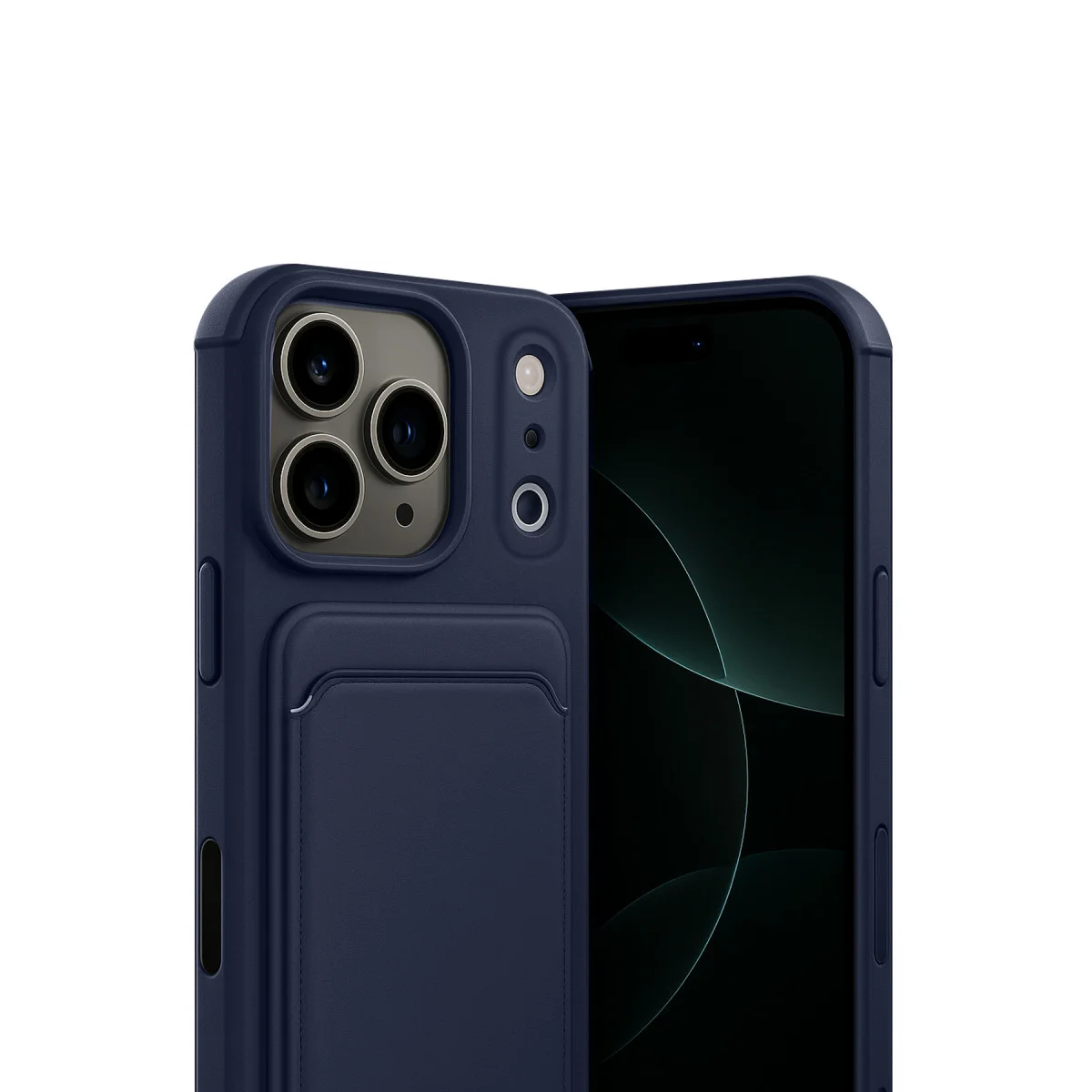 iPhone 17 Pro Kelvin Kartvizitli Silikon Kılıf - Lacivert