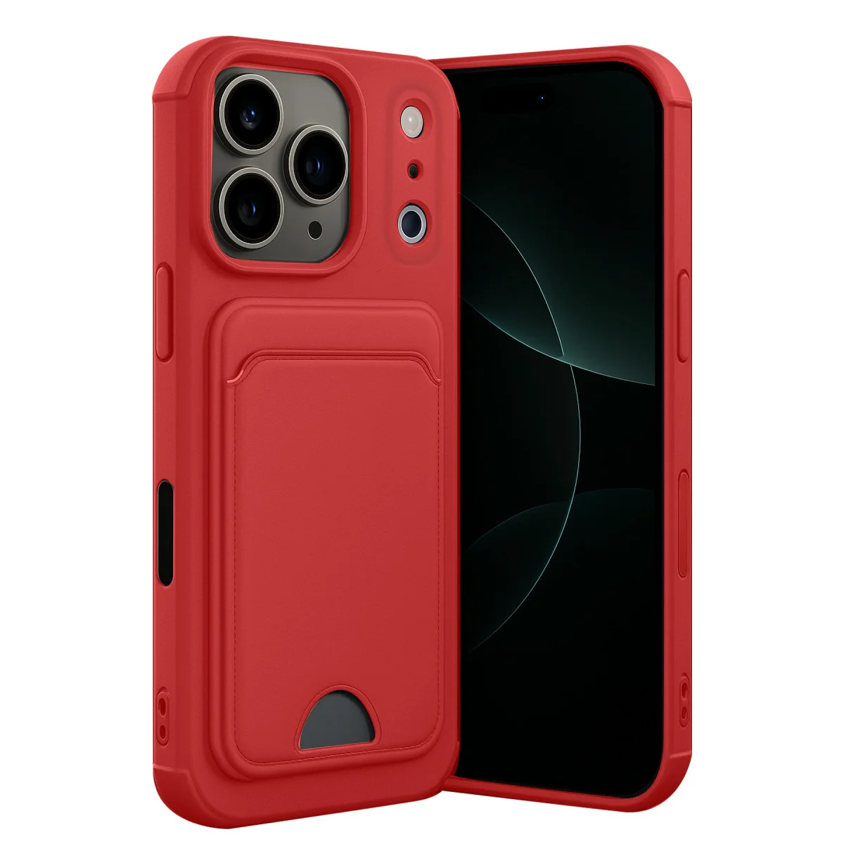 iPhone 17 Pro Kırmızı Kelvin Silikon Kılıf: Kartvizitli ve Tam Korumalı