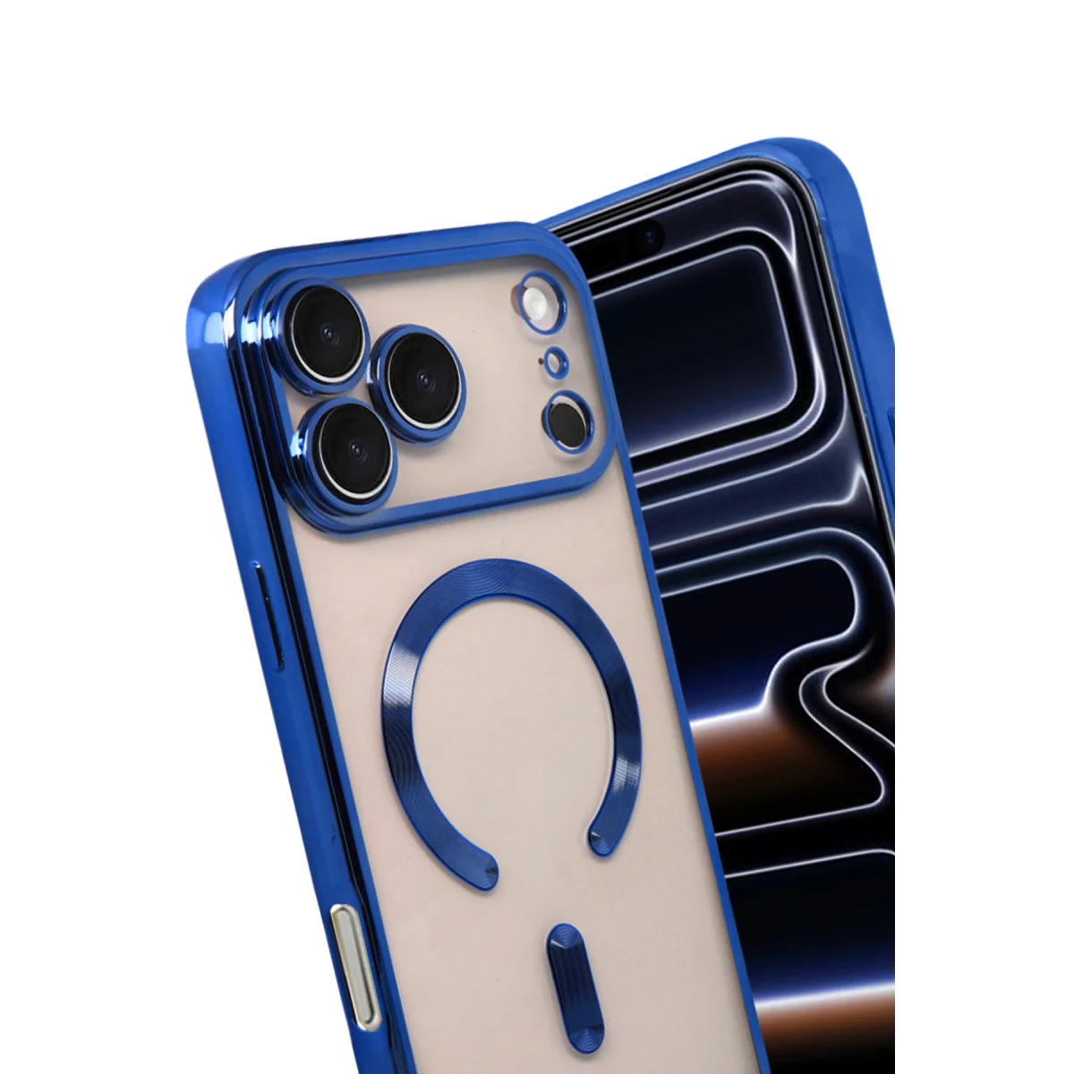 iPhone 17 Pro Kross Lacivert Kapak - 1mm Ince MagSafe Manyetik ve Kamera Koruma