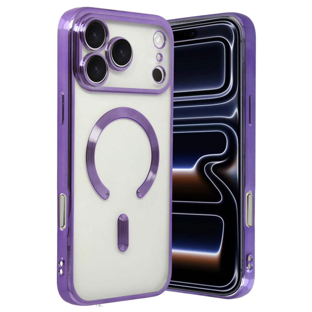 iPhone 17 Pro Kross Magneticsafe Kapak - Mor, Çizilmeye Dayanıklı ve Saf
