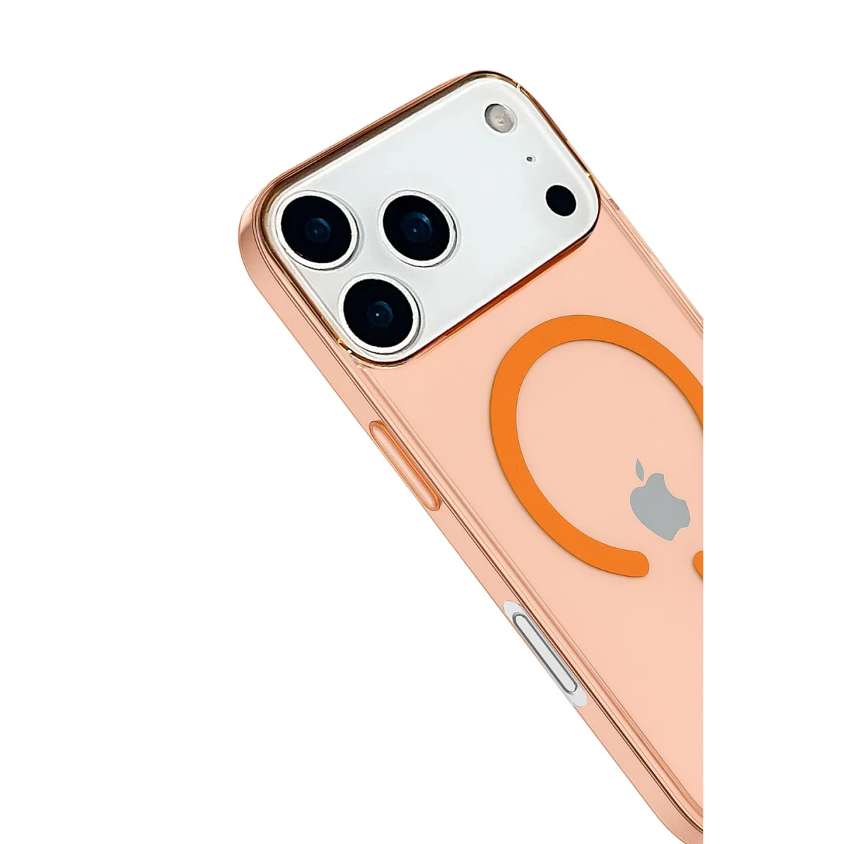 iPhone 17 Pro Magsafe Kılıf - Turuncu Şeffaf ve Dayanıklı PC