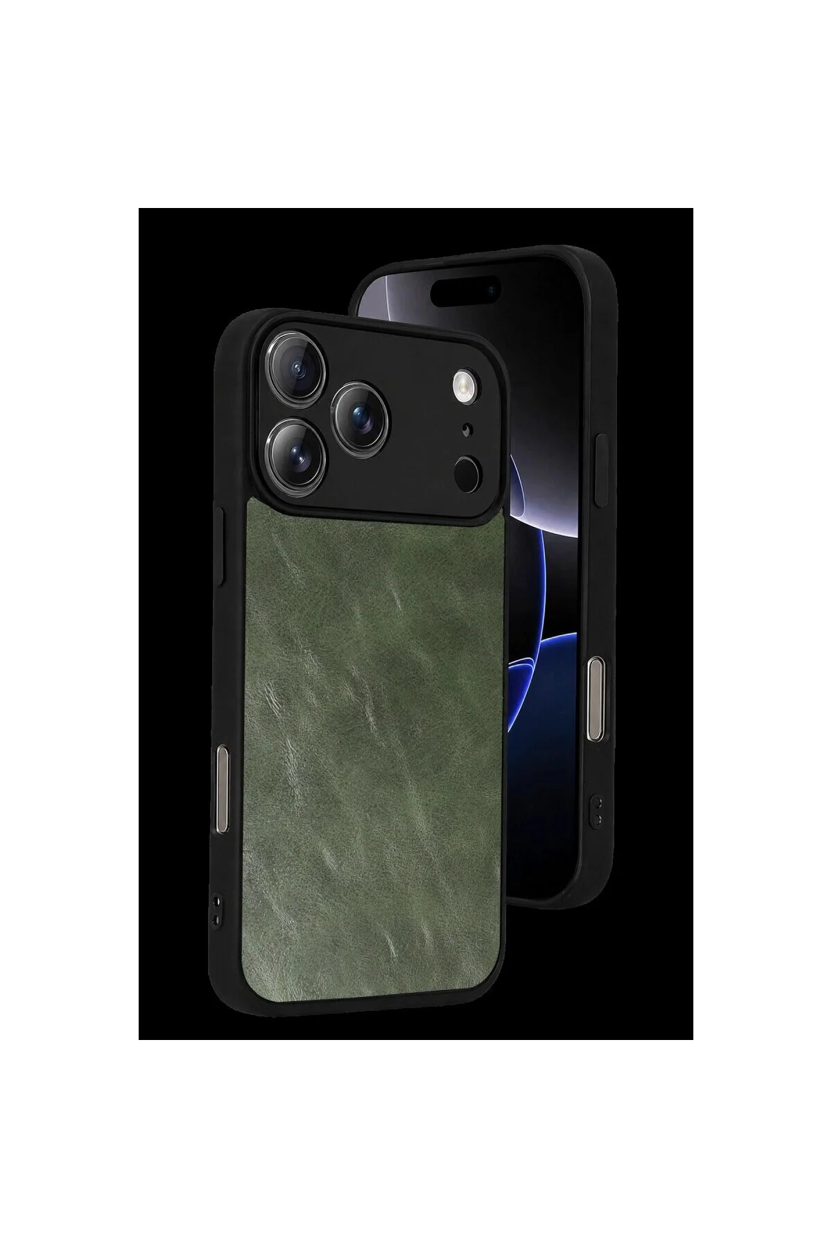 Apple İphone 17 Pro Max Aras Deri Kapak - Yeşil