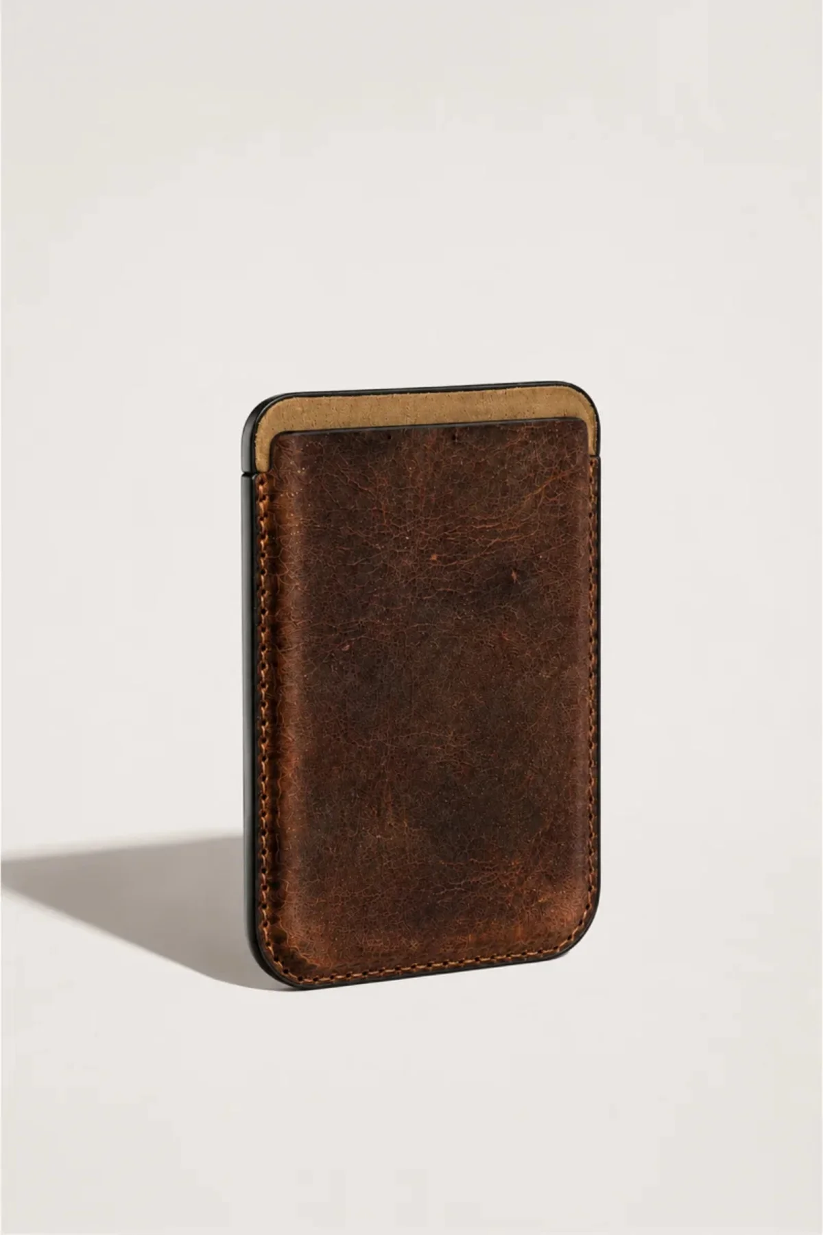 iPhone 17 Pro Max Heritage Hakiki Deri Cüzdan Magsafe Vintage Kahverengi