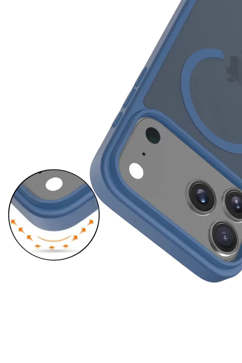 iPhone 17 Pro Max ile Uyumlu MagSafe Kılıf - Jota Lacivert Silikon