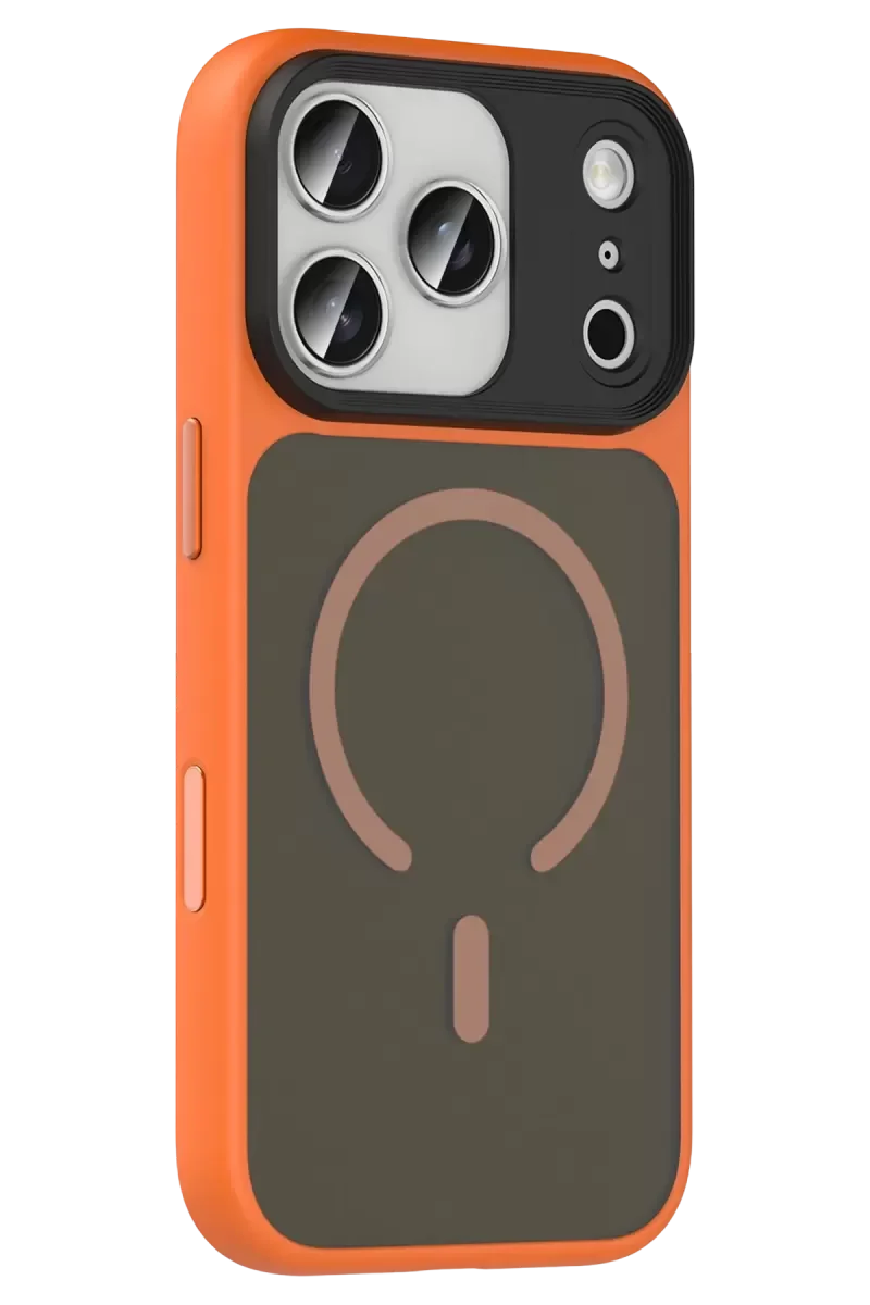 iPhone 17 Pro Max ile Uyumlu Megane Magsafe Kapak - Turuncu