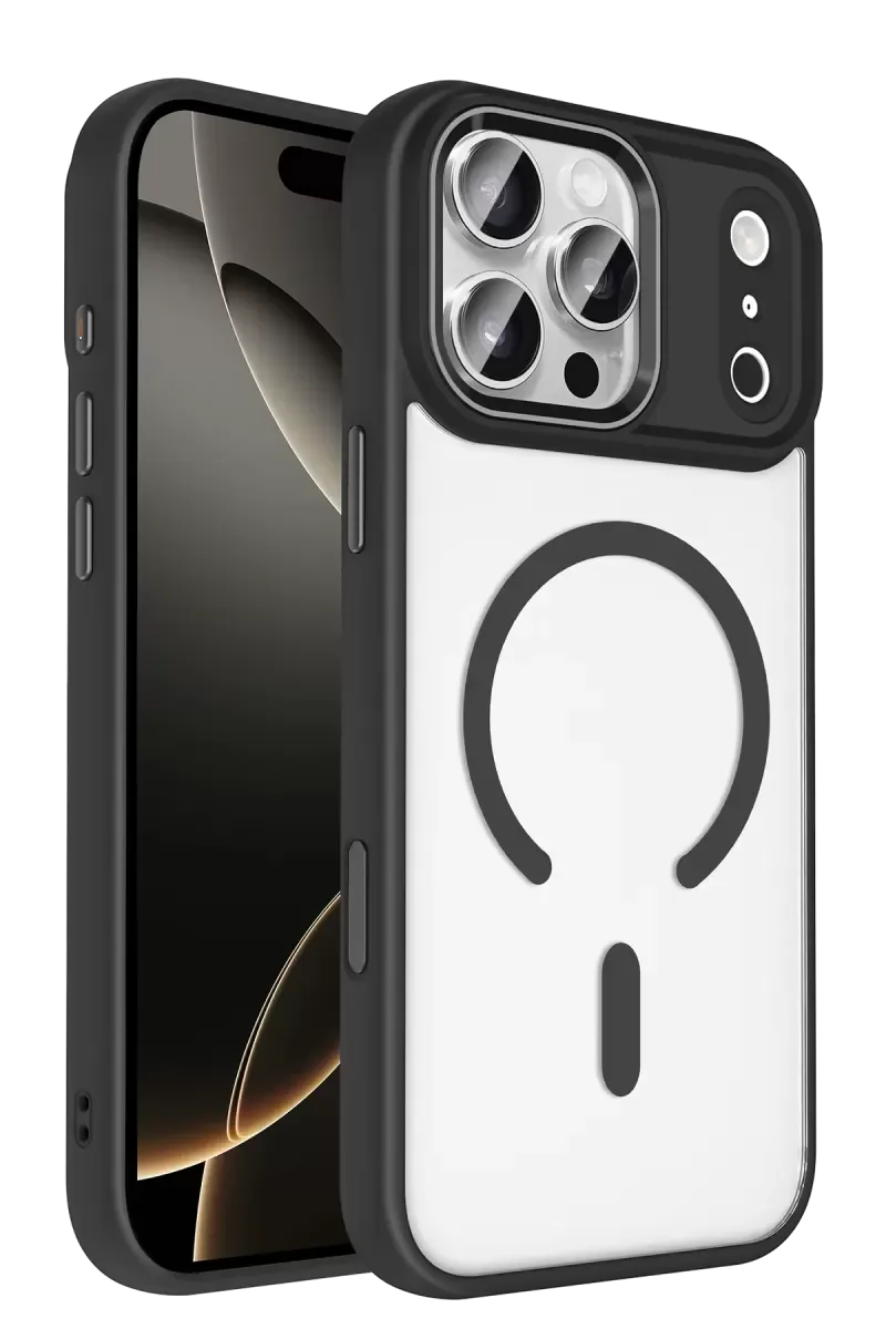 iPhone 17 Pro Max ile Uyumlu MagSafe Kılıf - Siyah, Tam Kamera ve Ekran Koruması