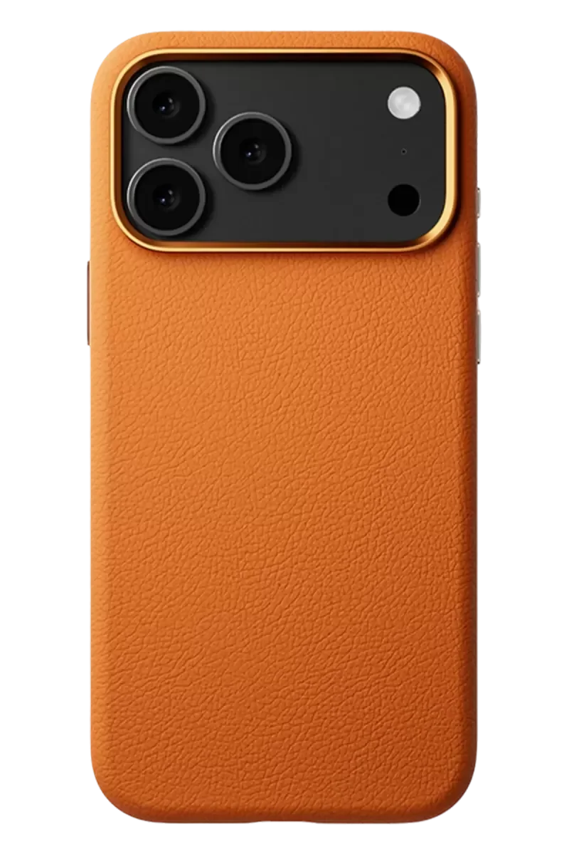 iPhone 17 Pro Max ile Uyumlu Wonder Deri MagSafe Kapak - Turuncu